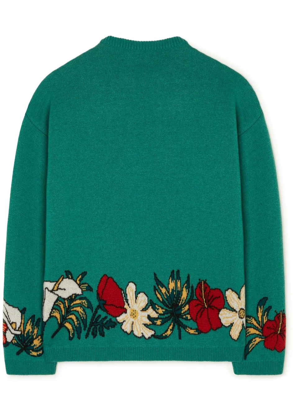 Cheap Women cashmere intarsia-knit Alanui floral jumper 0420